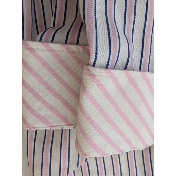 Talbots Shirt Womens Size 4 Long Sleeve Button Up Collared Non Iron Pink Stripe - Picture 10 of 12